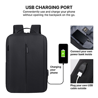 15.6" WAYU Laptop Backpack with External USB Port 05